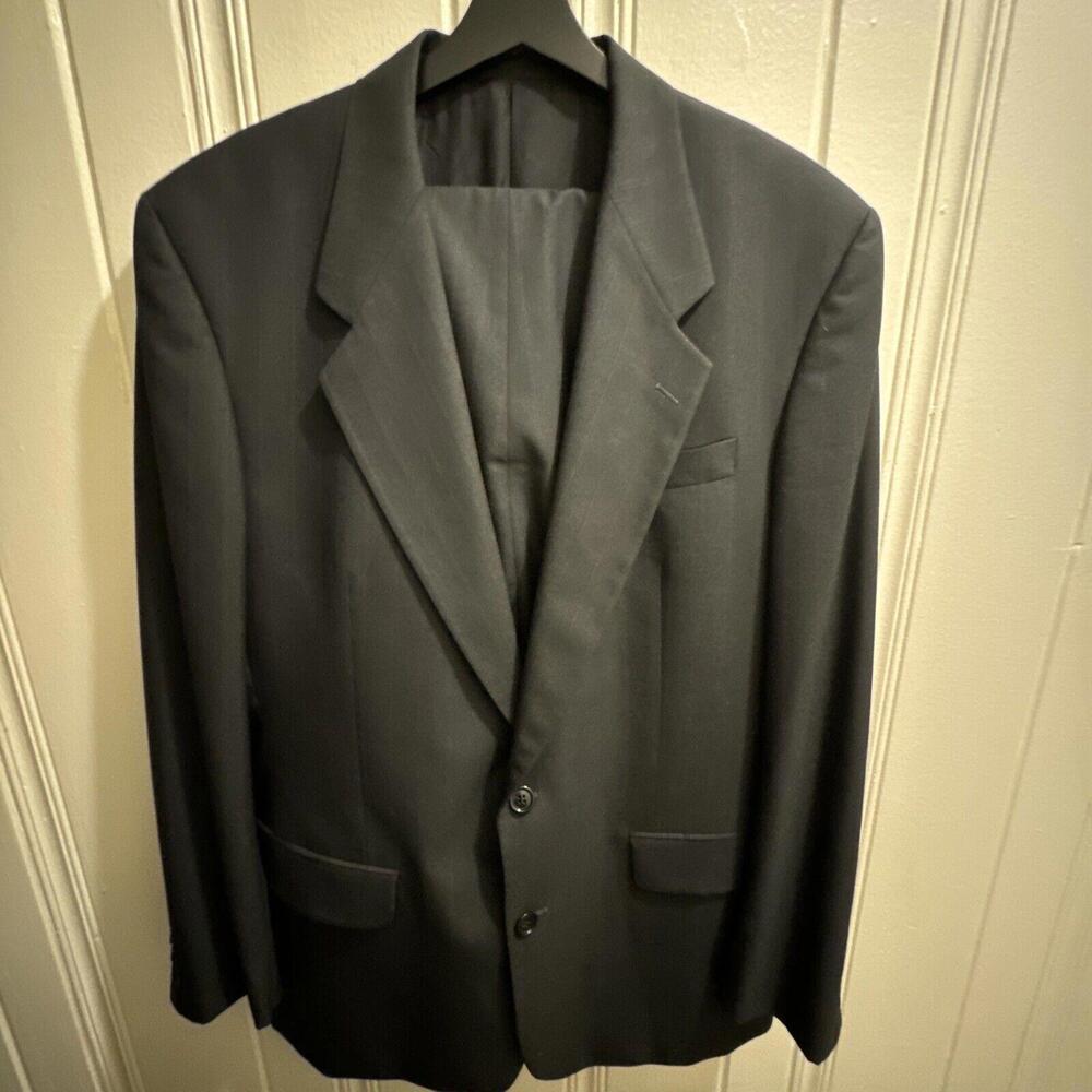 Yves Saint Laurent VTG Charcoal 2 Piece Suit Men's 44R + 32X30 Pants‎ FRANCE